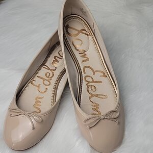 SAM EDELMAN Finley Women's Nude Patent Bow Classic Capsule Preppy Ballet Flats 9